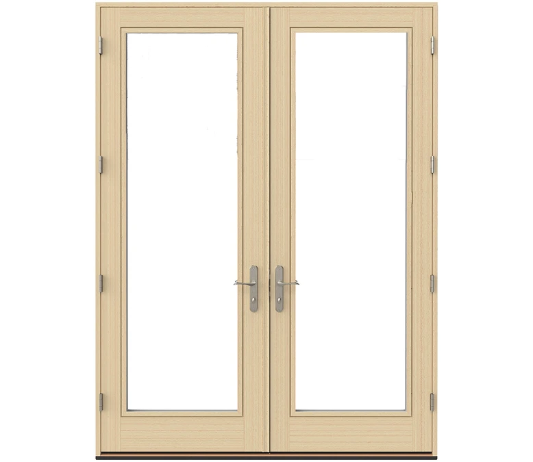 Lexington Pella Lifestyle Series Wood Double Hinged Patio Doors